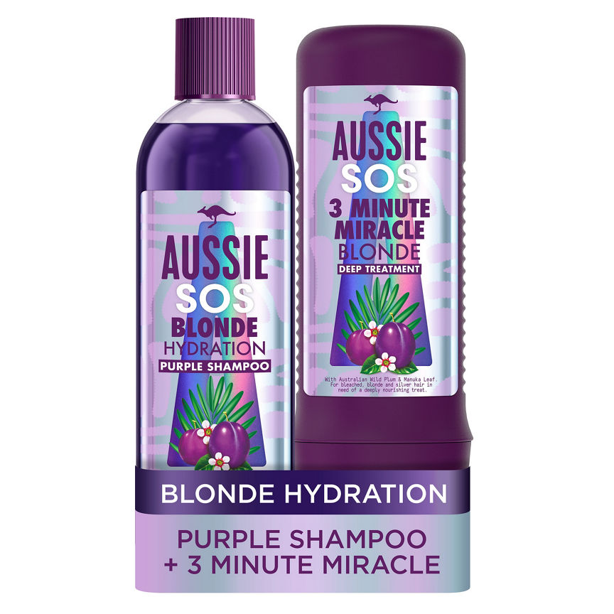 Aussie SOS Blonde Hydration Shampoo & 3 Minute Miracle Bundle