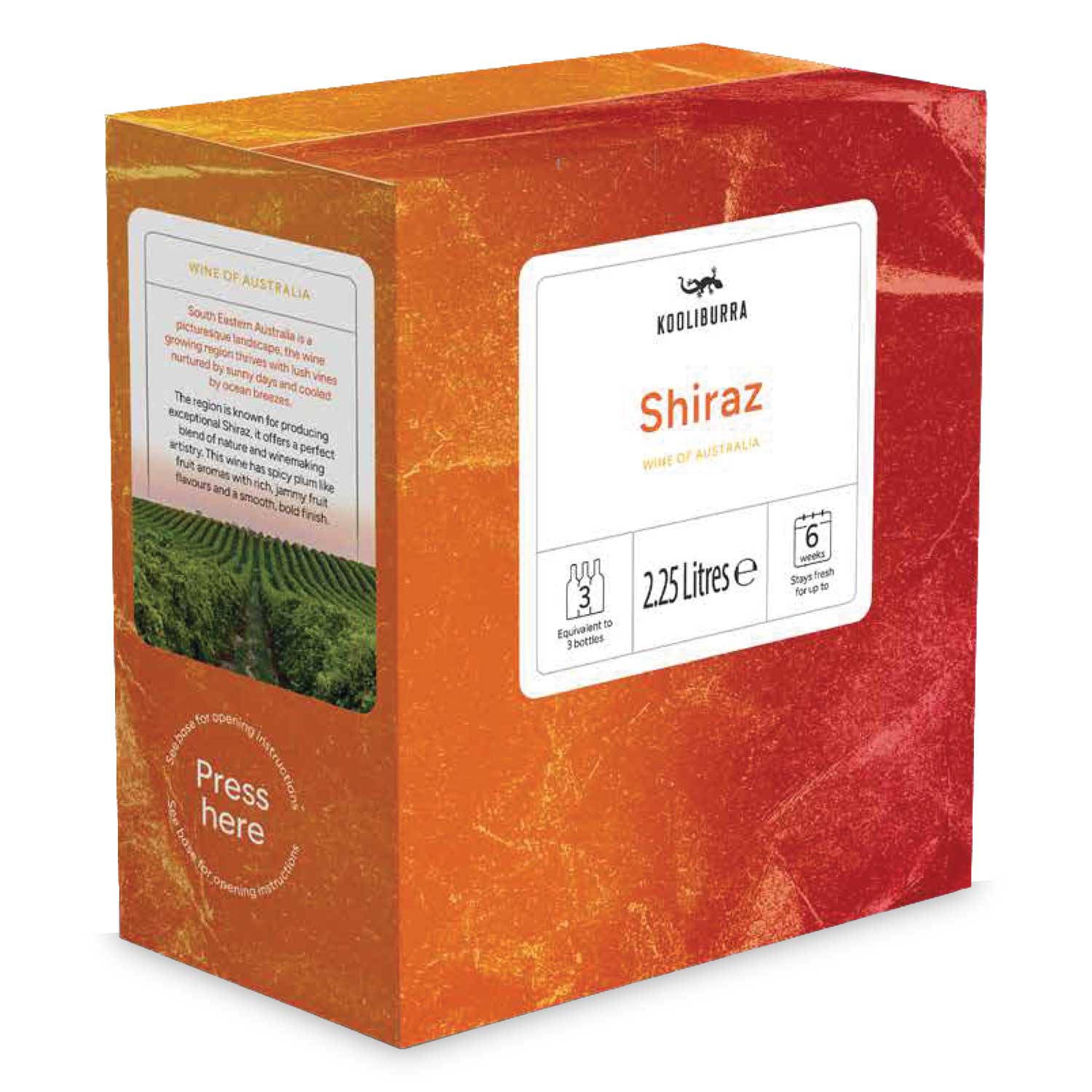 Australian Shiraz red wine bottle, imported from the UK