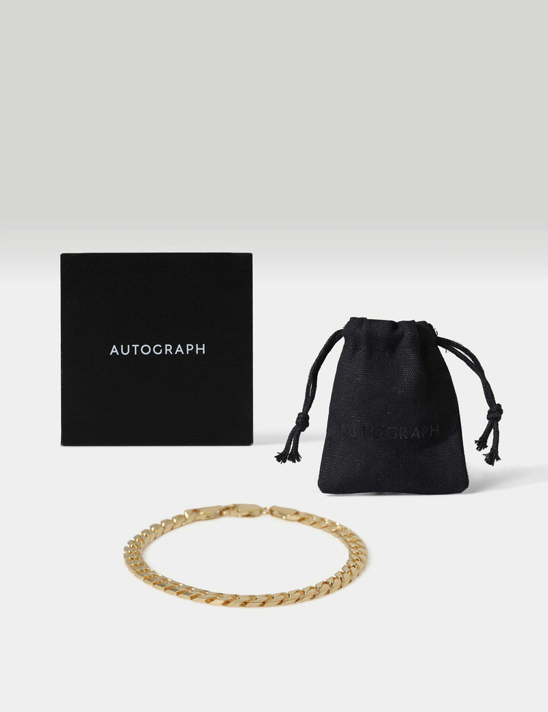 Autograph curb chain bracelet gold plated silver - British product
