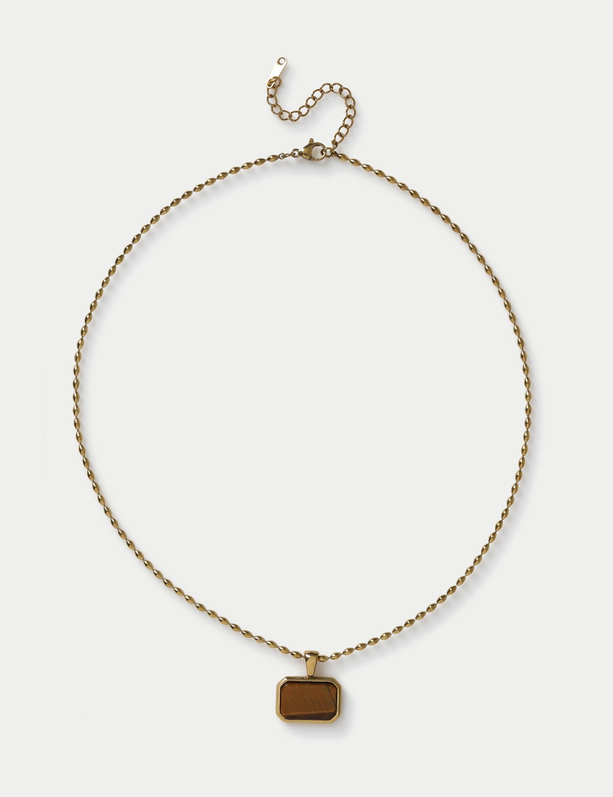 AUTOGRAPH pendant necklace with stainless steel and natural stone - British product