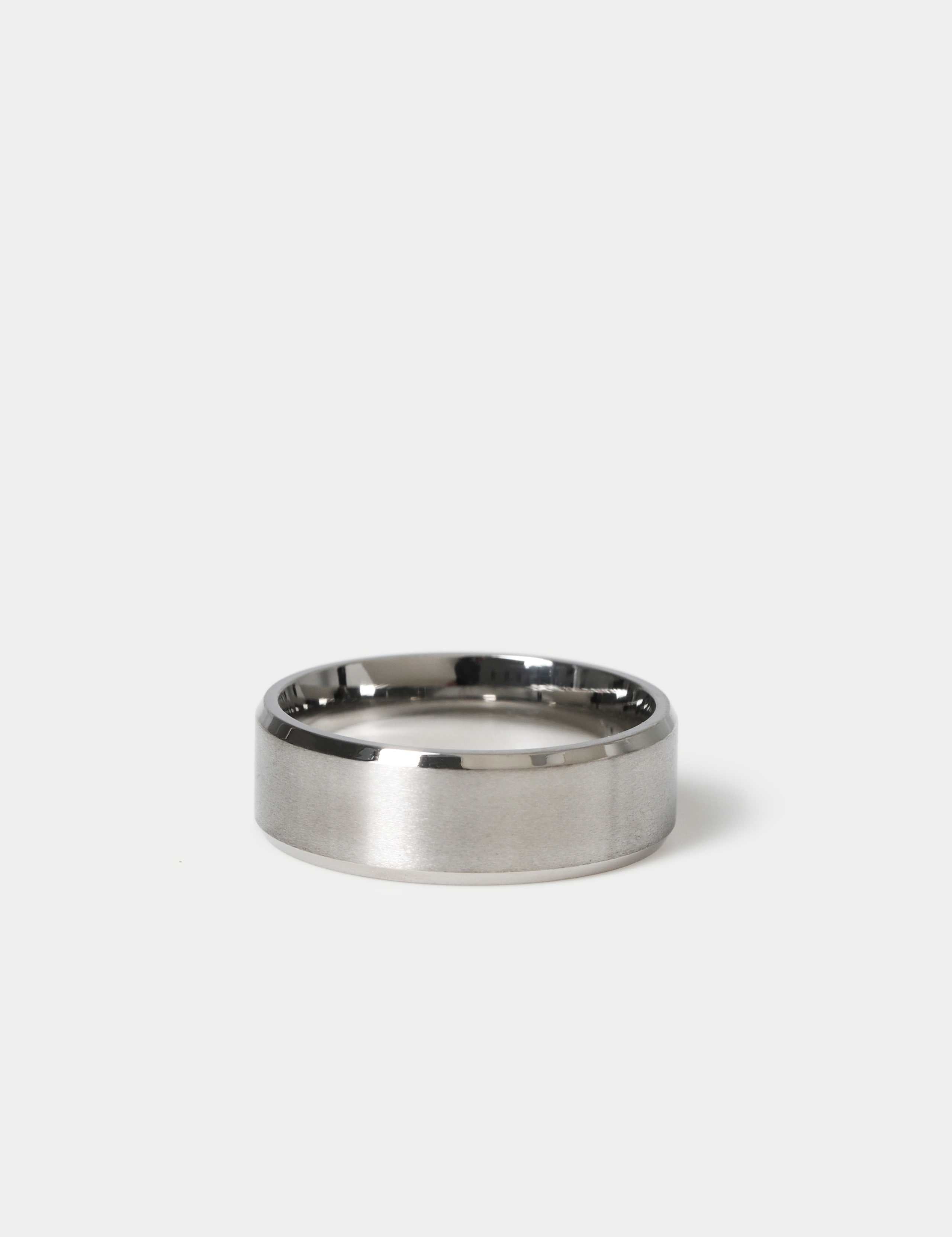 Stainless steel brushed band ring, UK style - British product