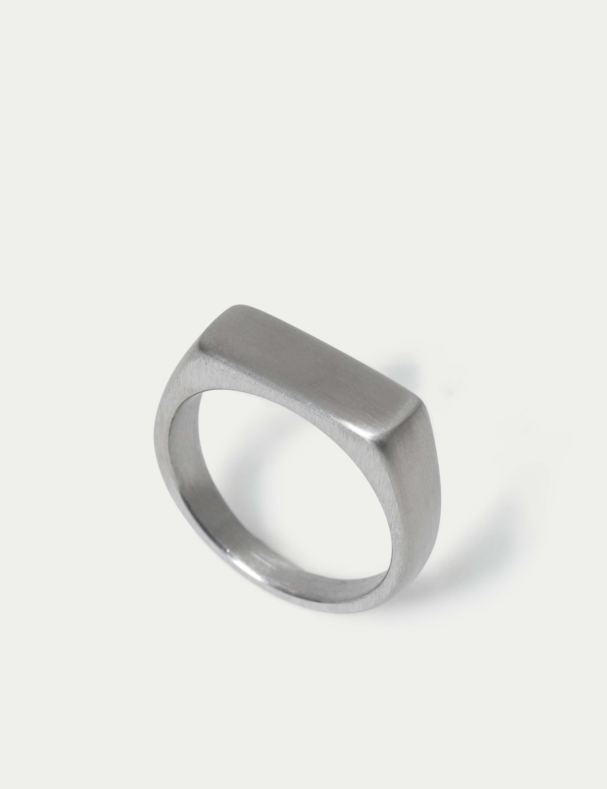 Auto stainless steel brushed squared ring, imported from the UK