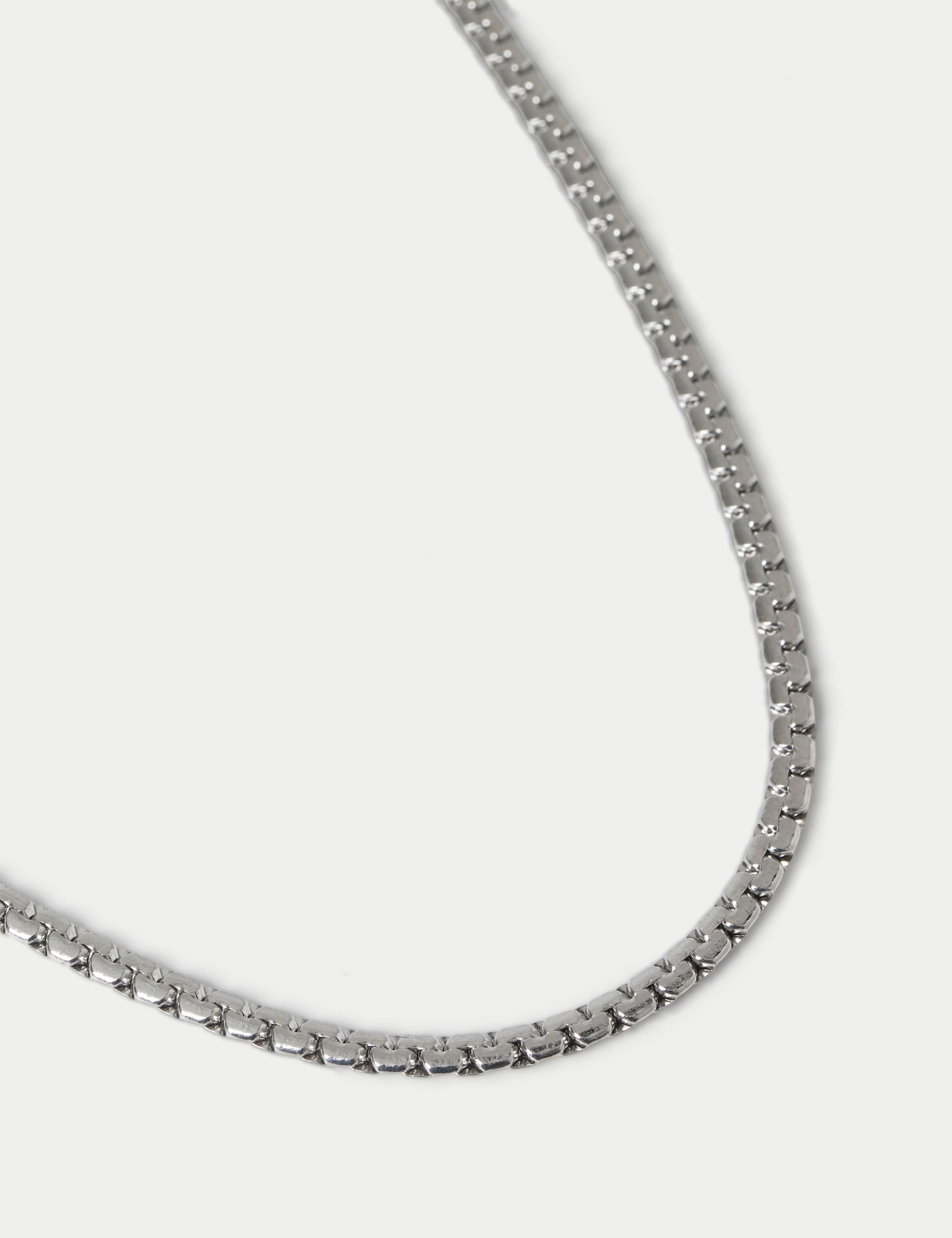 Stainless steel detailed chain necklace (British brand)