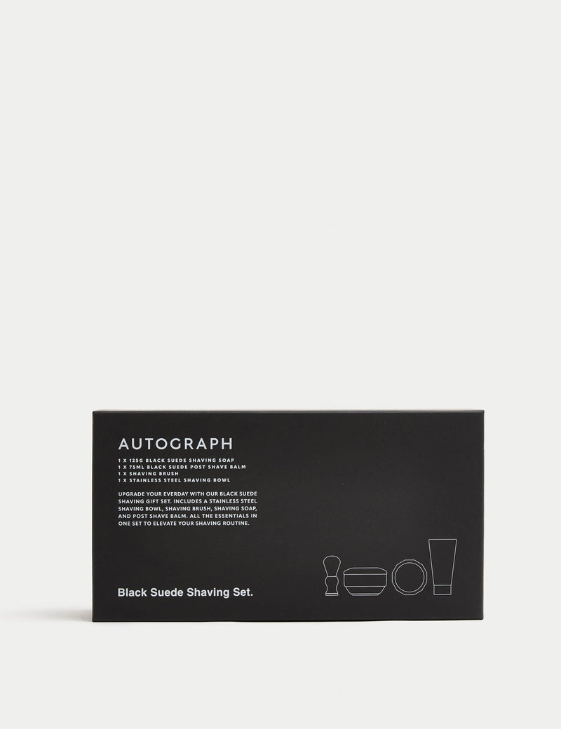 Autograph Black Suede shaving set - British product