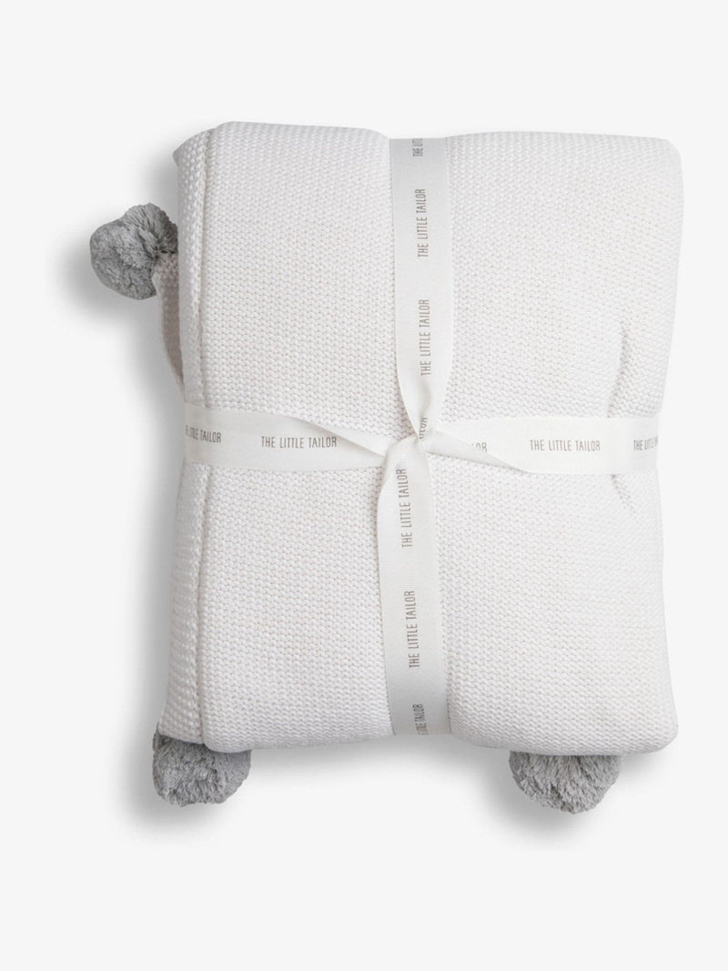 The Little Tailor pink pom pom plush lined baby blanket, UK version