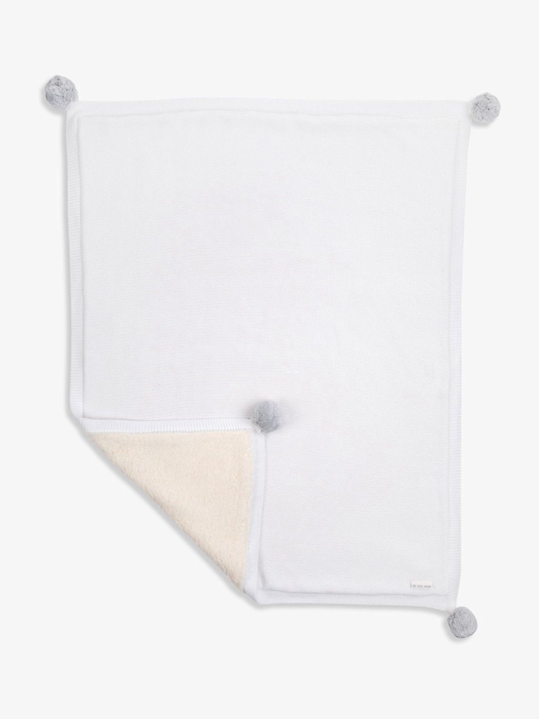 The Little Tailor pink pom pom plush lined baby blanket, UK version