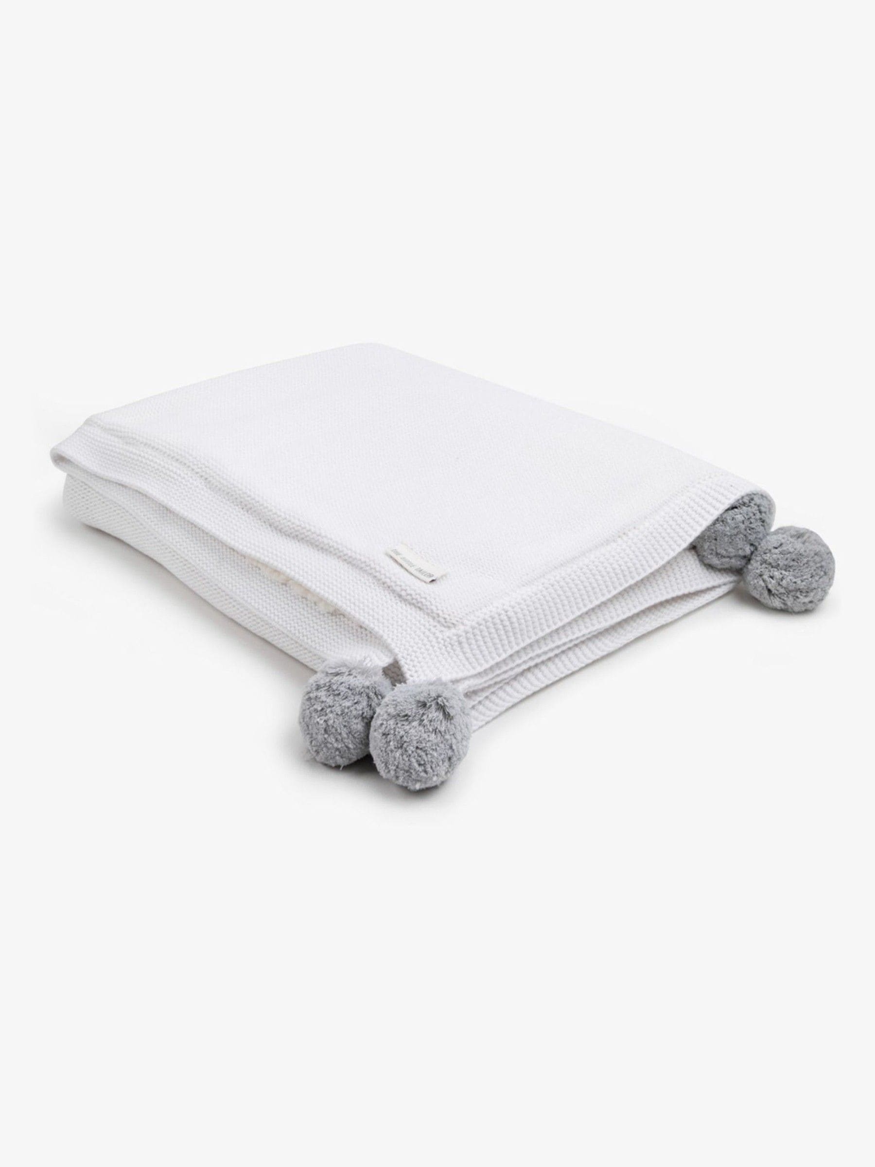 The Little Tailor pink pom pom plush lined baby blanket, UK version