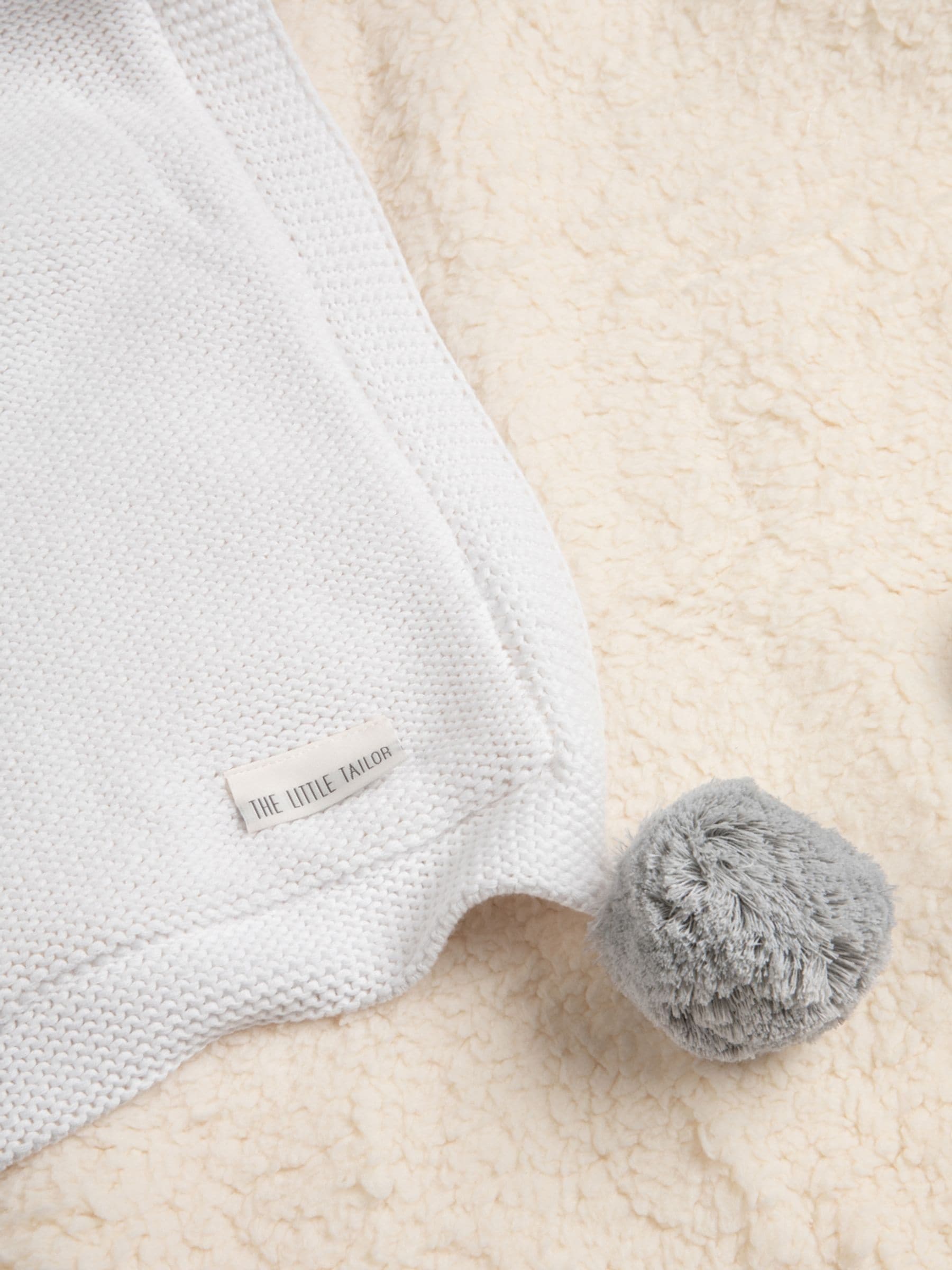 The Little Tailor pink pom pom plush lined baby blanket, UK version