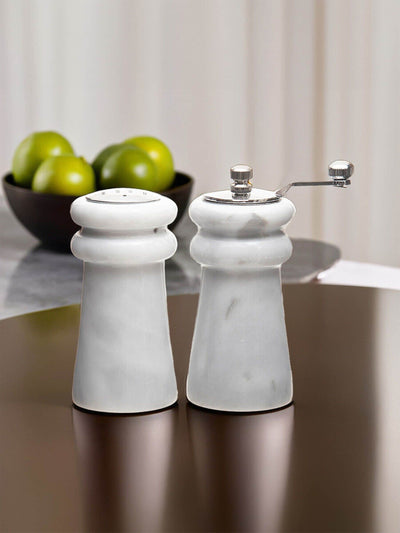 Next Interiors by Premier White Marble Salt and Pepper Set- Buy online at McGrocer