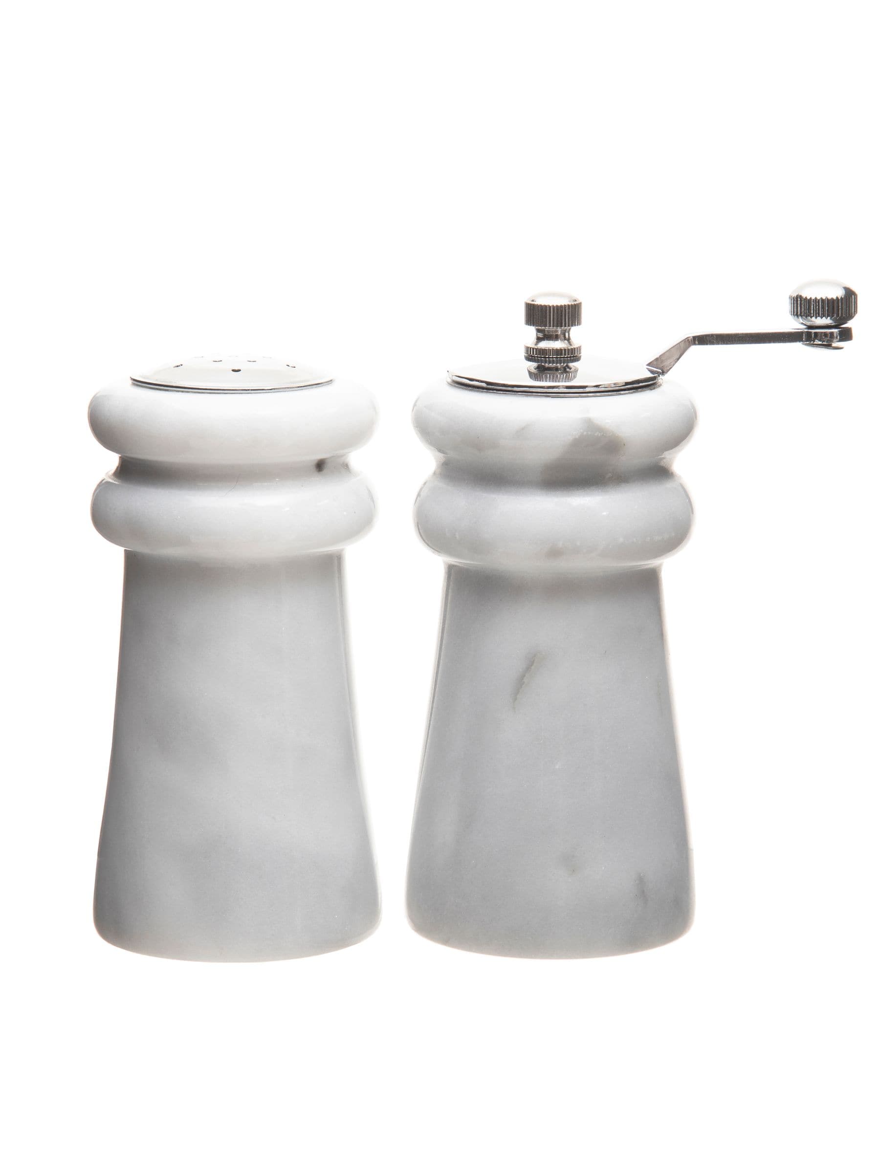 Interiors by Premier white marble salt and pepper set, UK version