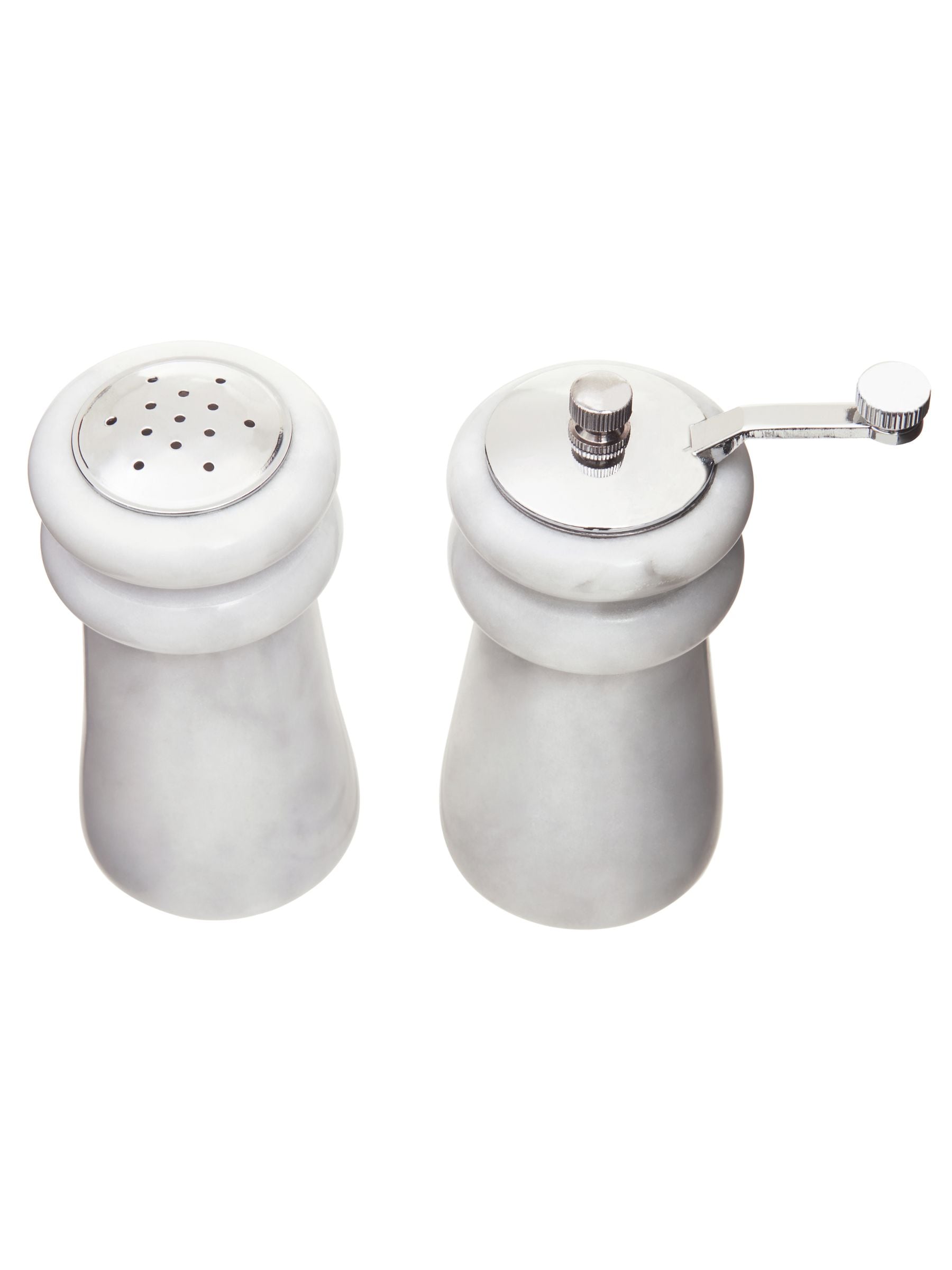 Interiors by Premier white marble salt and pepper set, UK version