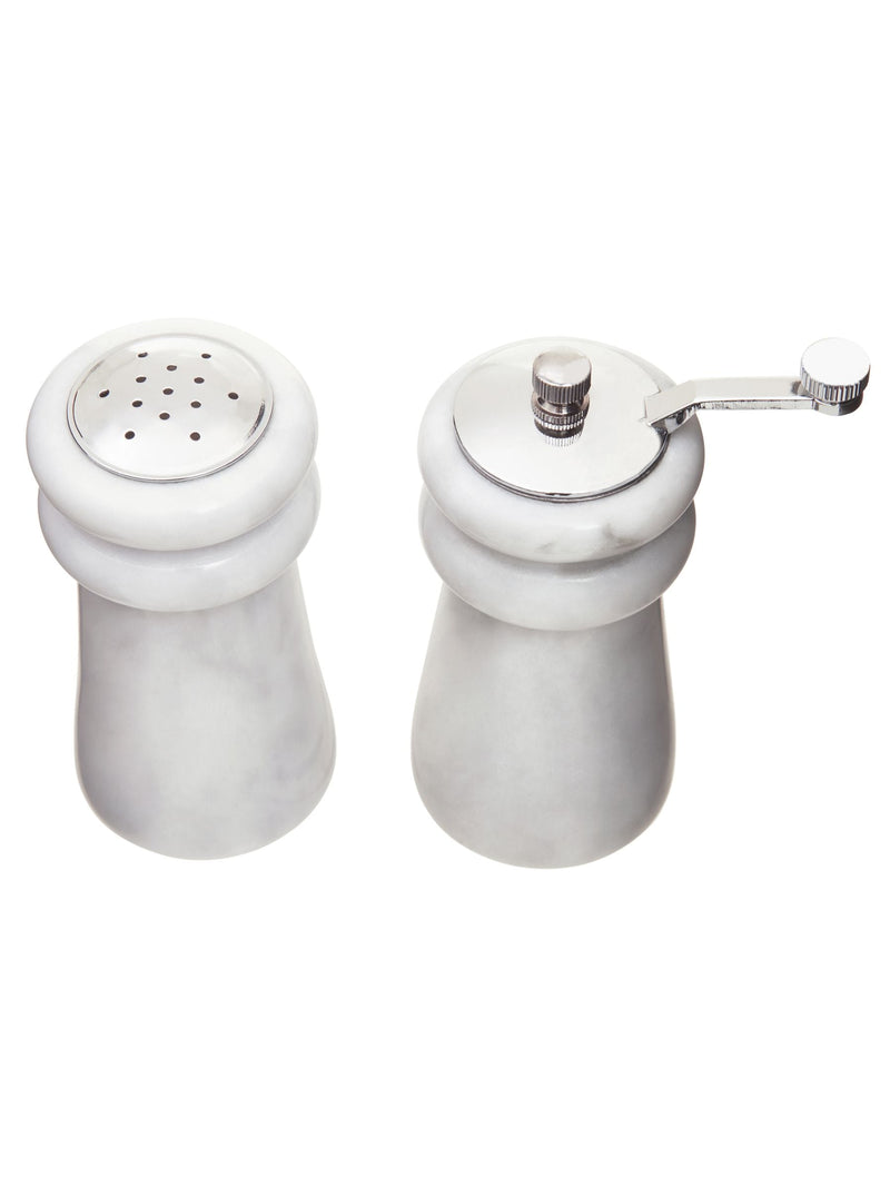 Interiors by Premier white marble salt and pepper set, UK version