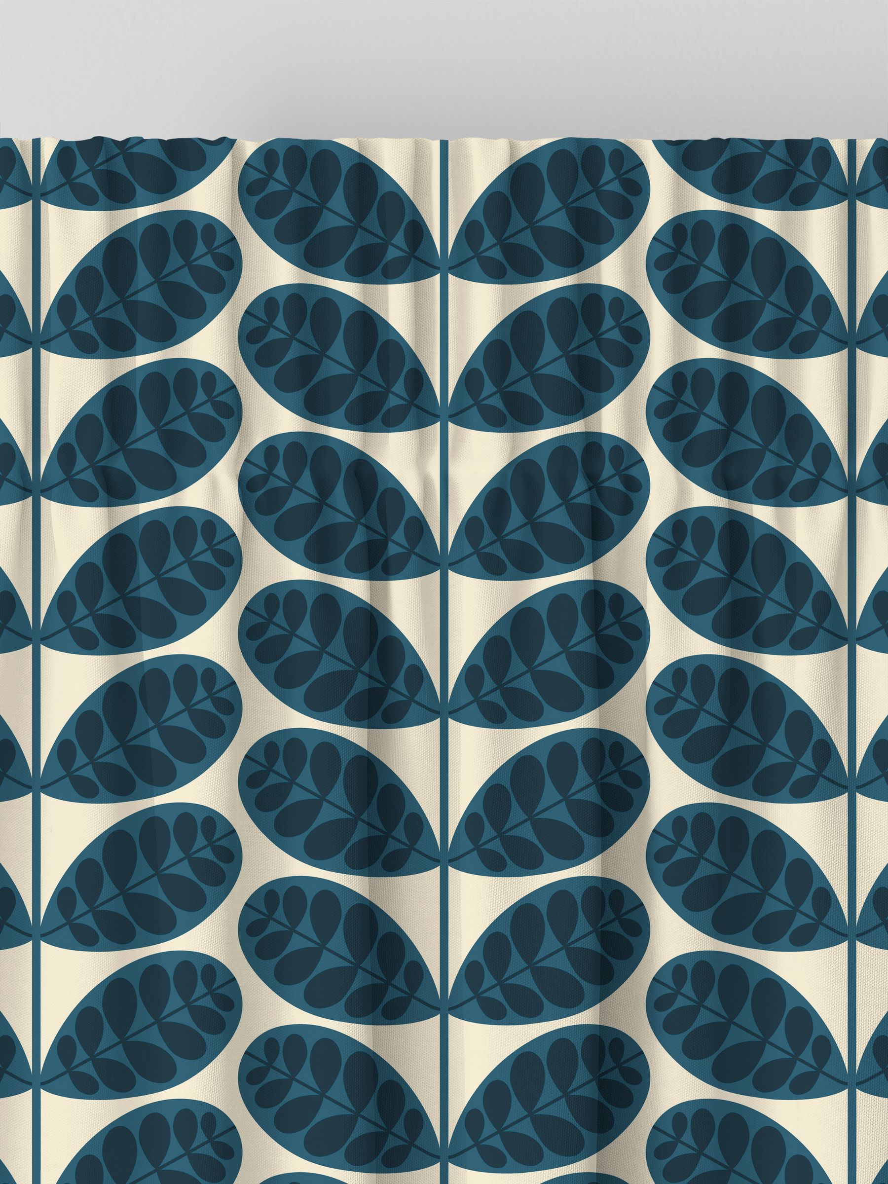 Orla Kiely Whale Blue Botanica Stem made to measure curtains (British brand)