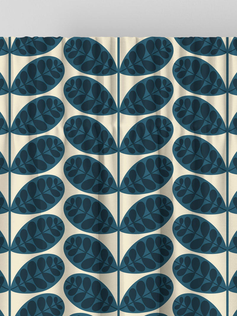 Orla Kiely Whale Blue Botanica Stem made to measure curtains (British brand)