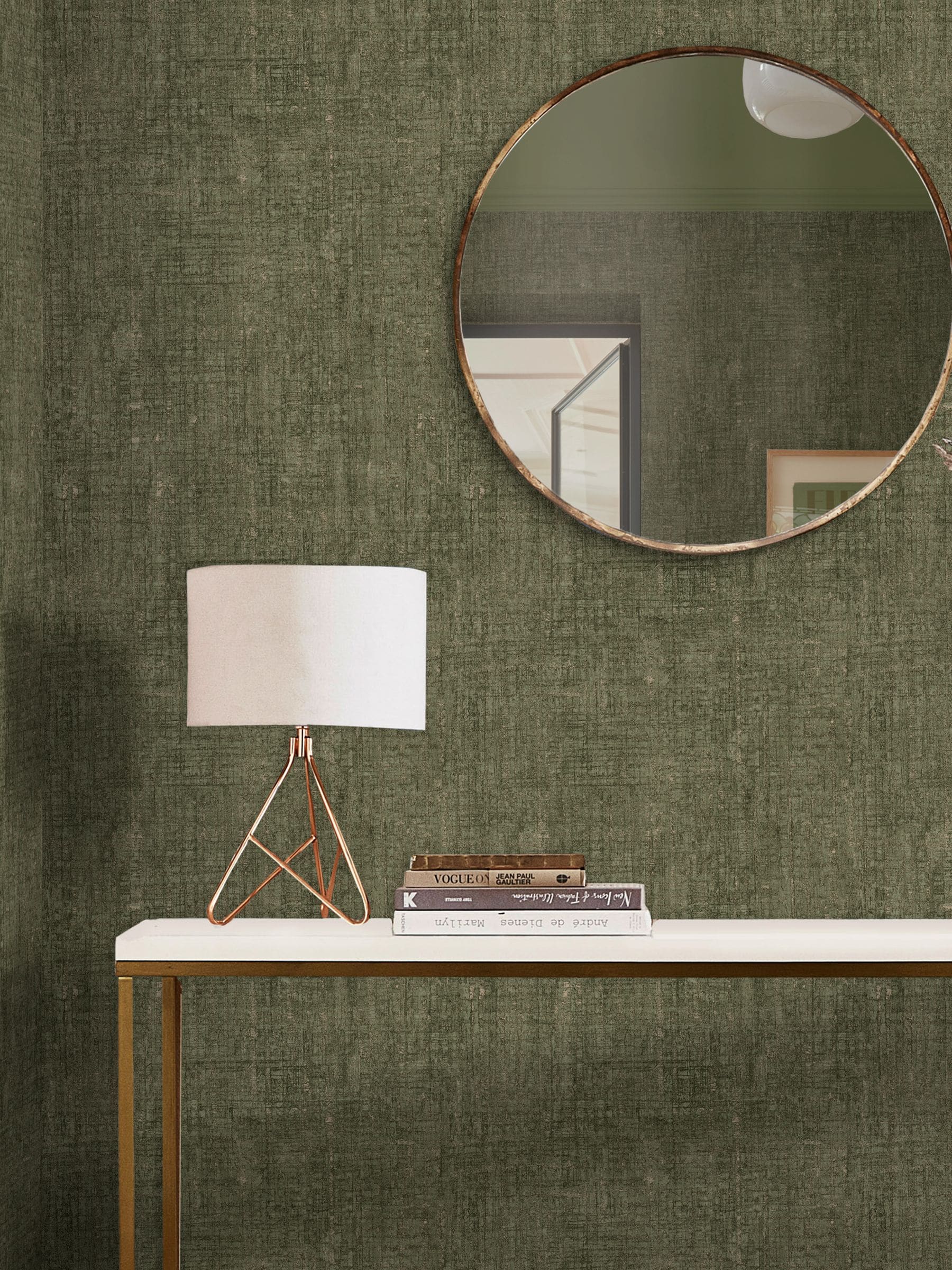 Graham & Brown Emerald Armando A4 wallpaper sample, imported from the UK