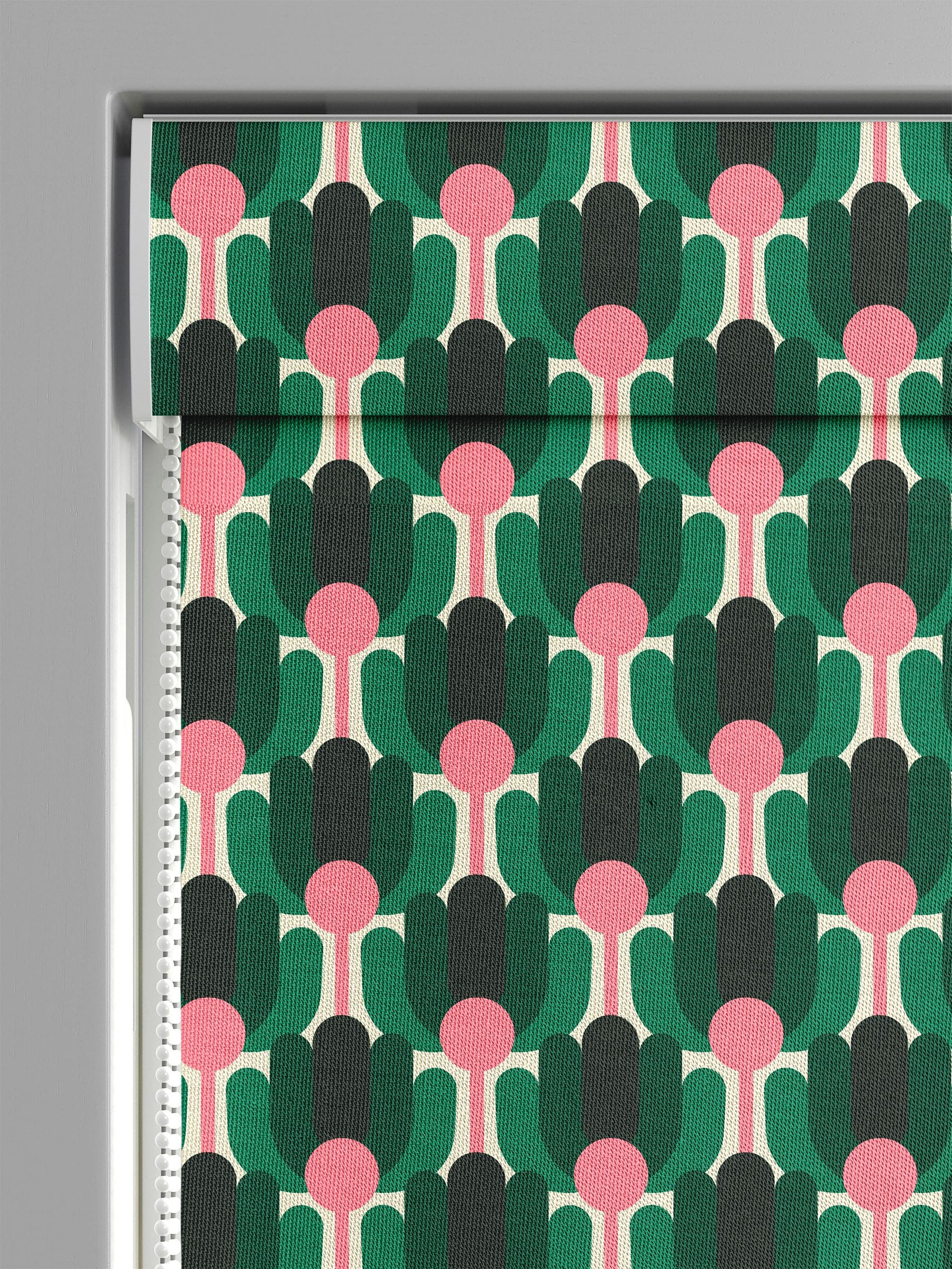 Orla Kiely Florida roman blind jade green 100% cotton - British product