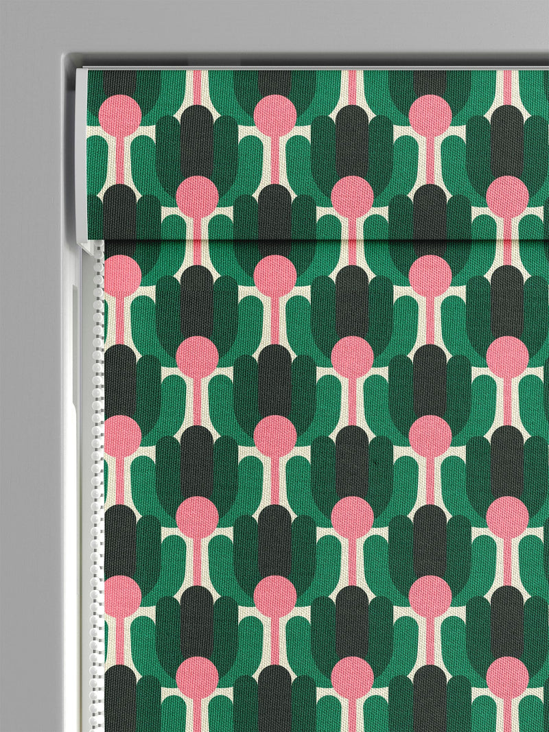 Orla Kiely Florida roman blind jade green 100% cotton - British product