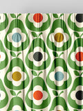 Orla Kiely green multi pear made to measure curtains (British brand)