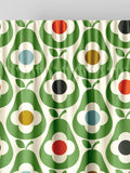 Orla Kiely green multi pear made to measure curtains (British brand)
