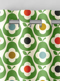 Orla Kiely green multi pear made to measure curtains (British brand)