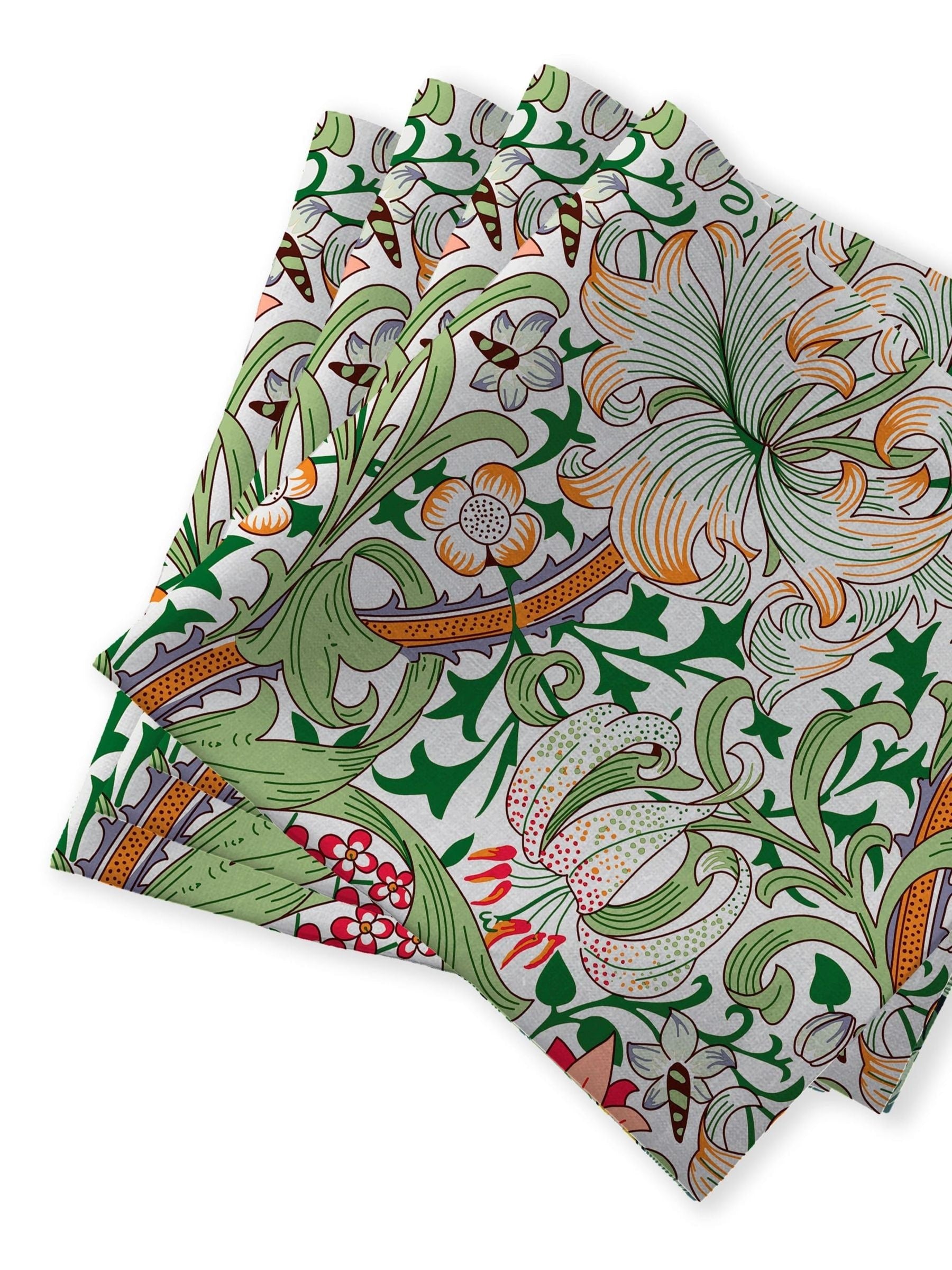 William Morris Gallery Golden Lily Pack of 4 100% Cotton Napkins