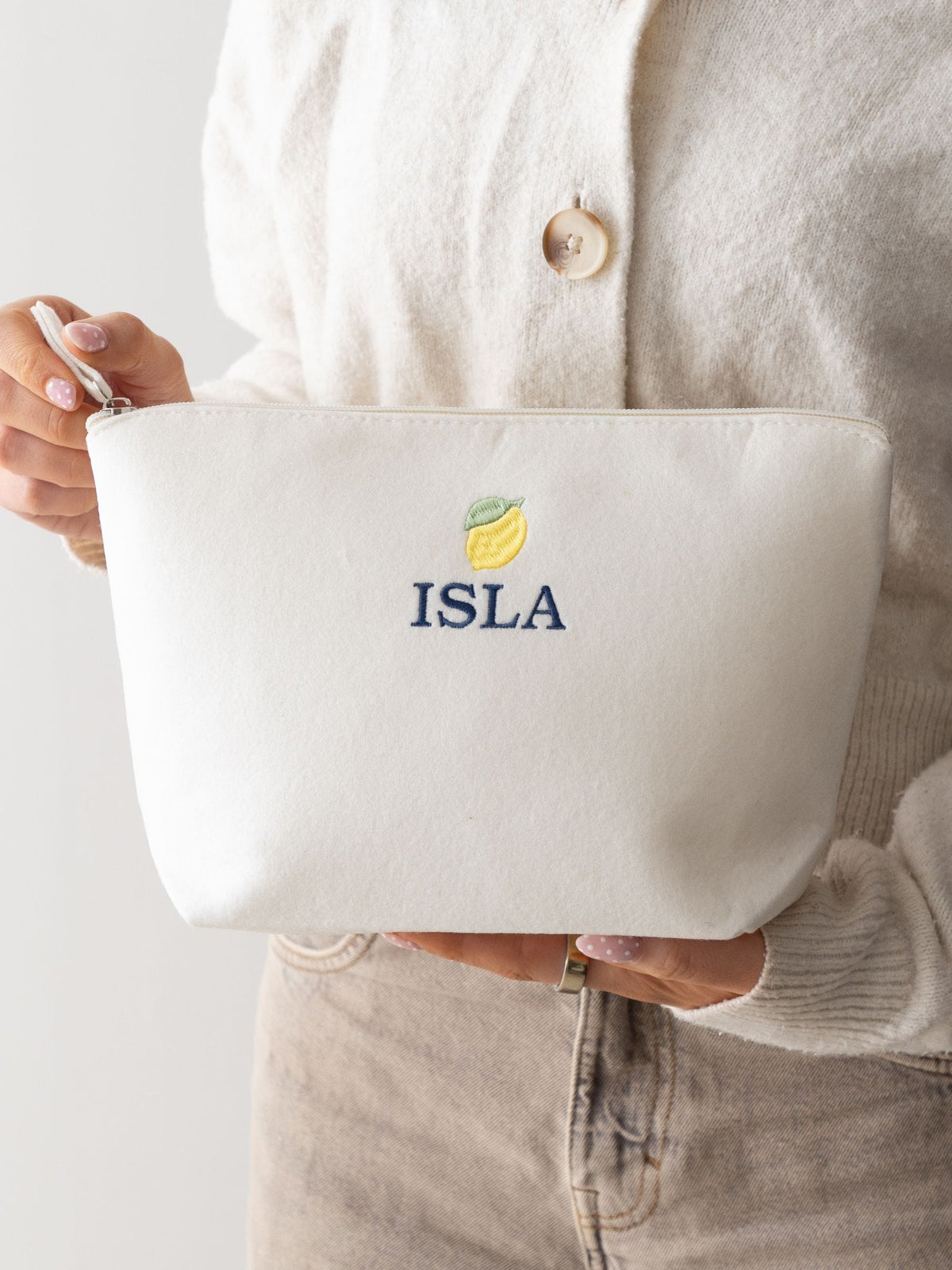No Ordinary Gift personalised embroidered fruity kids snack pouch 18x19x9 cm, imported from the UK
