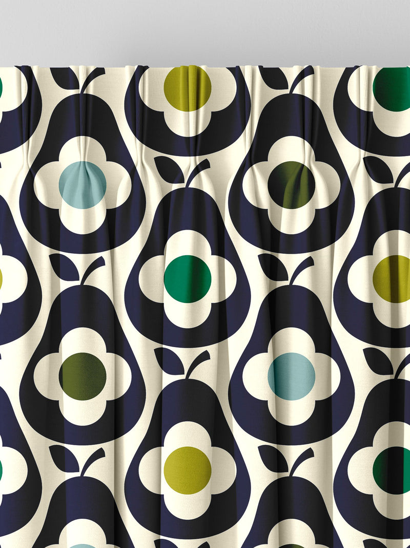 Orla Kiely curtains whale blue multi pear, imported from the UK