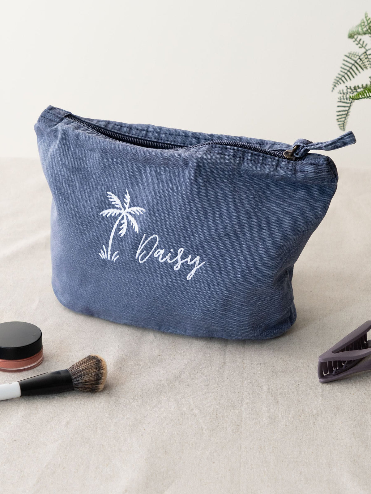 No Ordinary Gift embroidered palm tree travel pouch (British brand)
