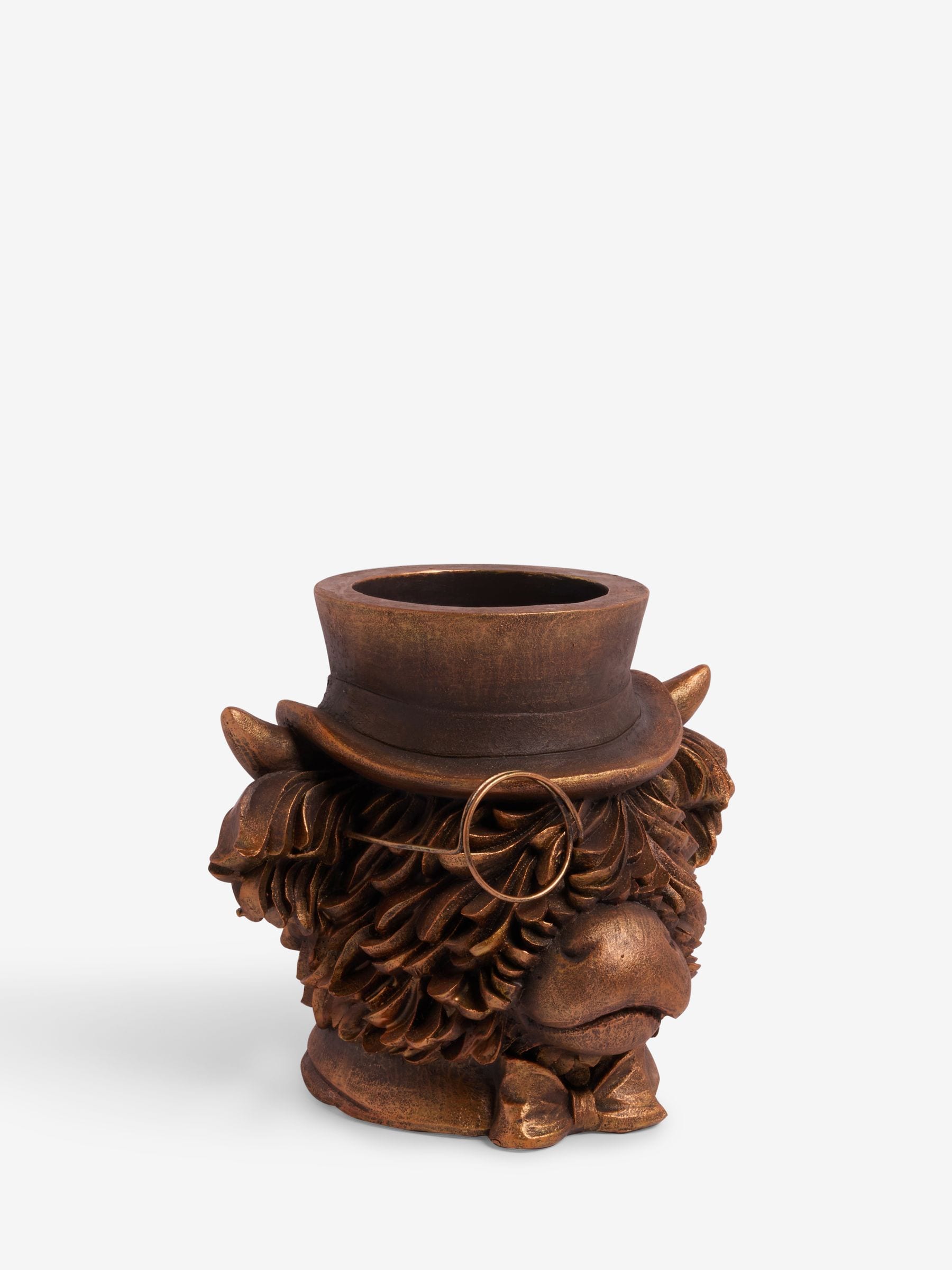 Bronze Hamish The Highland Cow Flower Vase