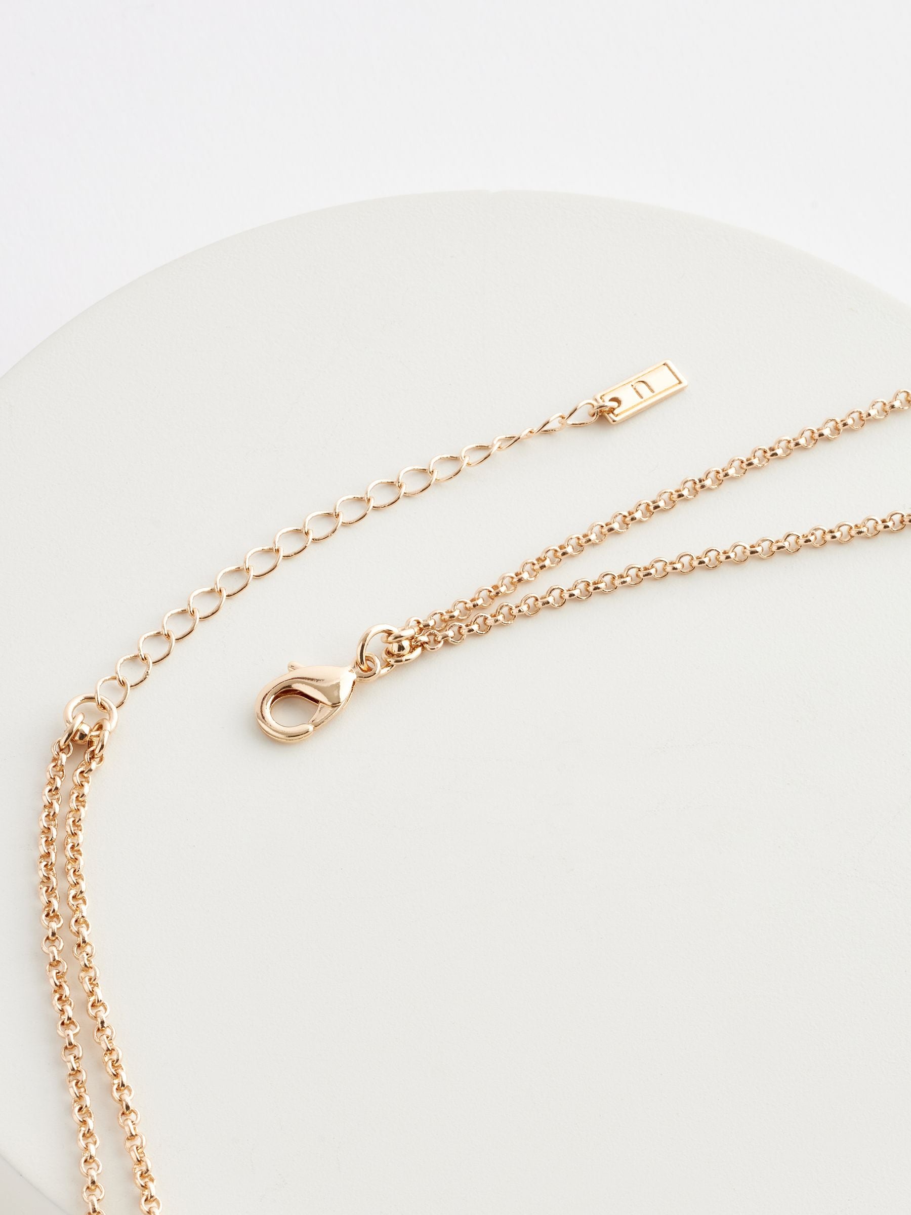 Gold tone cutout double layer necklace, UK version