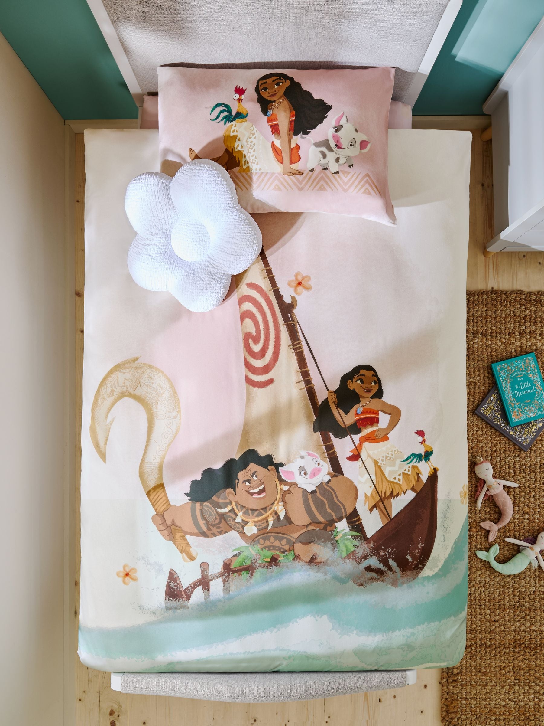 Disney Moana duvet cover and pillowcase set, imported from the UK
