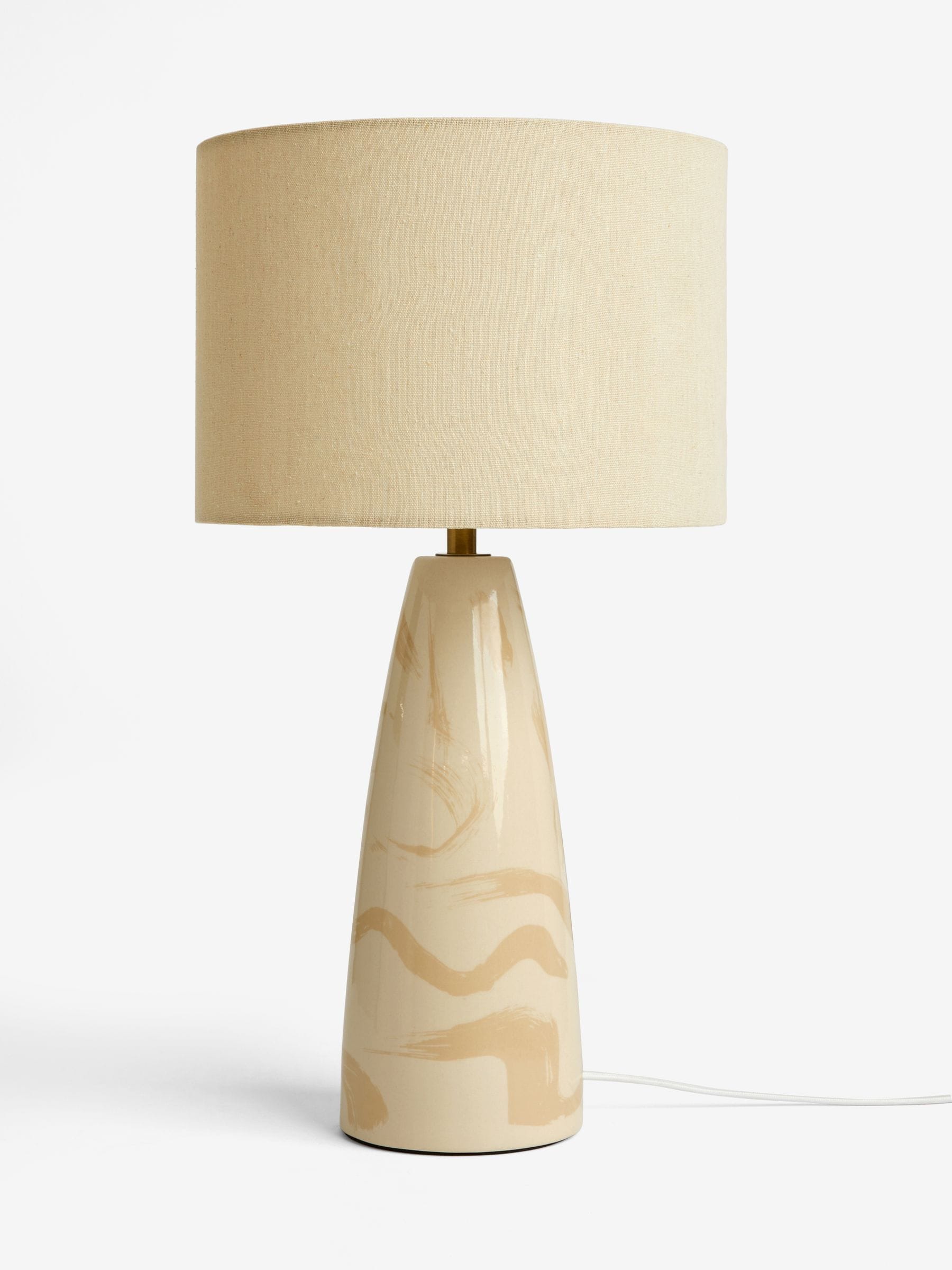 MADE.COM cream ceramic table lamp 52.5cm (British brand)