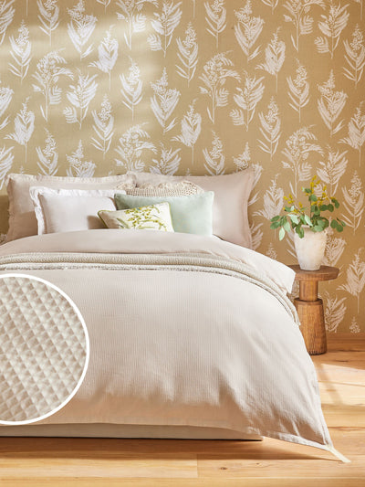 Next Natural Waffle Duvet Cover and Pillowcase Set- Buy online at McGrocer