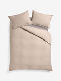 Natural waffle duvet cover and pillowcase set, imported from the UK