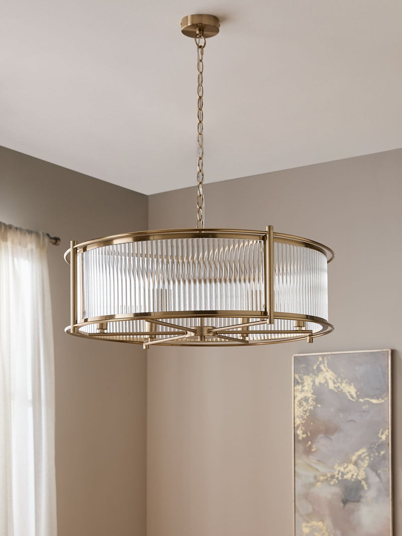 Brass Hertford Chandelier 6 Light Ceiling Light
