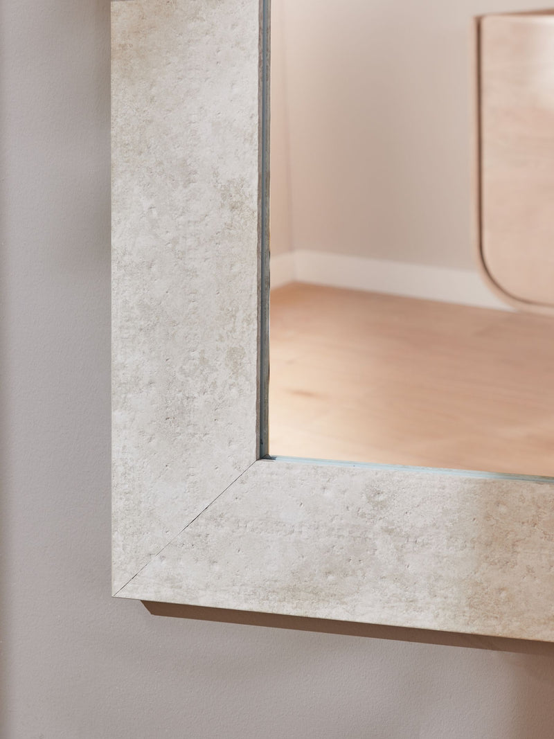 White stone effect full length mirror, UK version