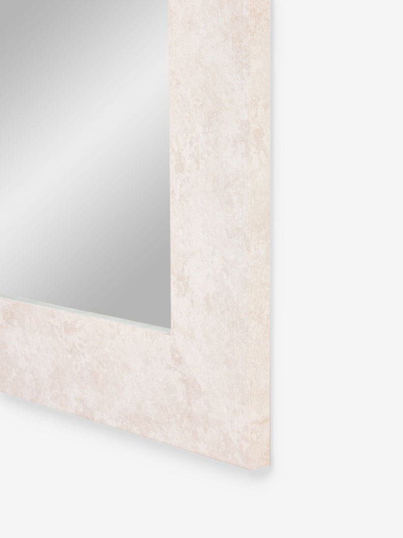 White stone effect full length mirror, UK version