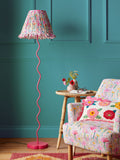 Lucy Tiffney pink wiggle floor lamp with floral shade - British product