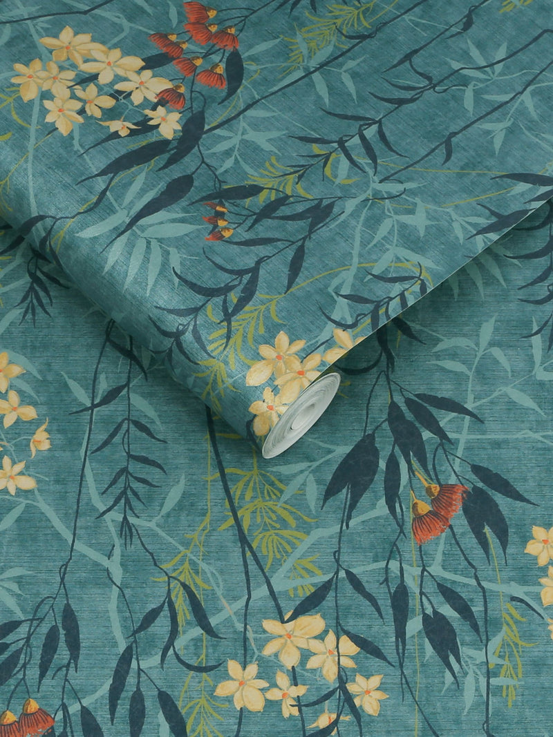 Graham & Brown green Obassia wallpaper teal (British brand)