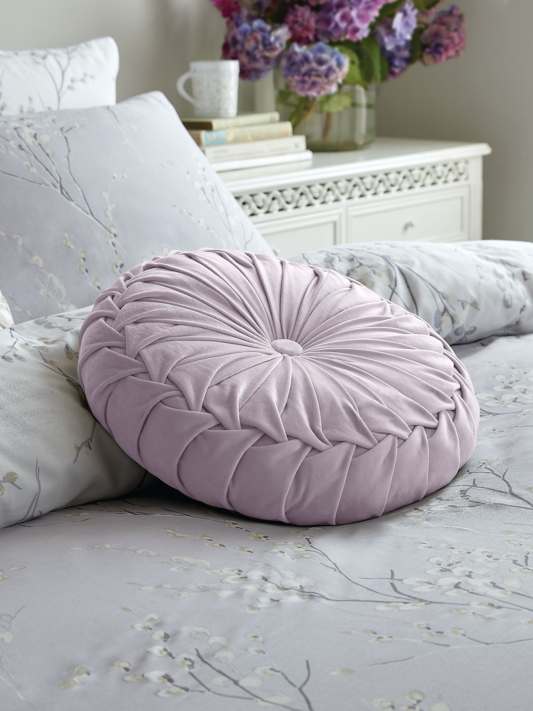 Laura Ashley Rosanna Cushion Grey Velvet Steel