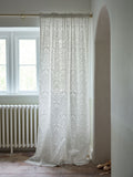 Shabby Chic white voile damask curtain slot top, UK version