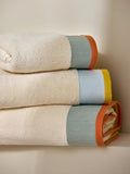 MADE.COM Teal/Yellow Dax Border Towel