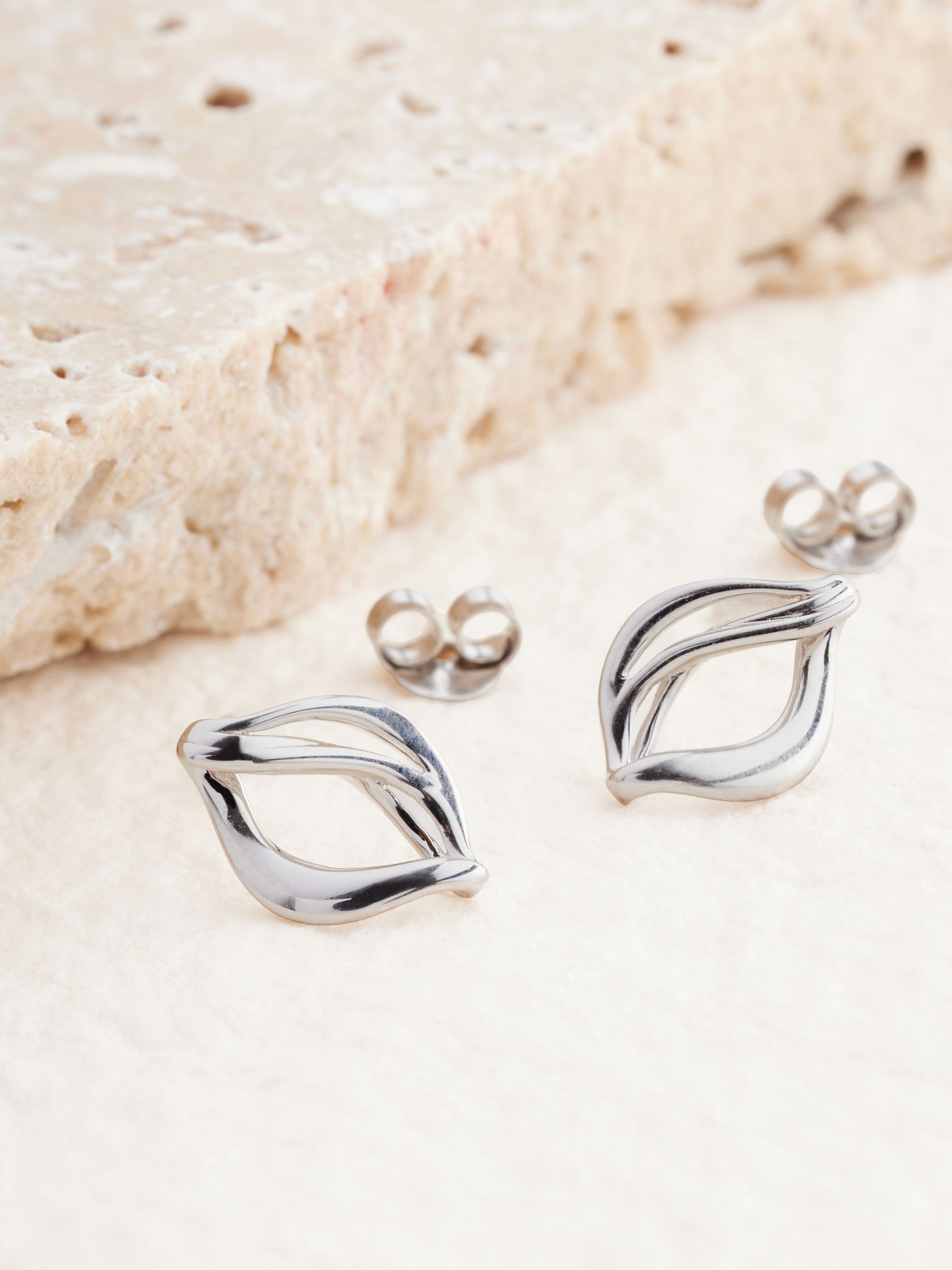 Sterling silver twist stud earrings (British brand)