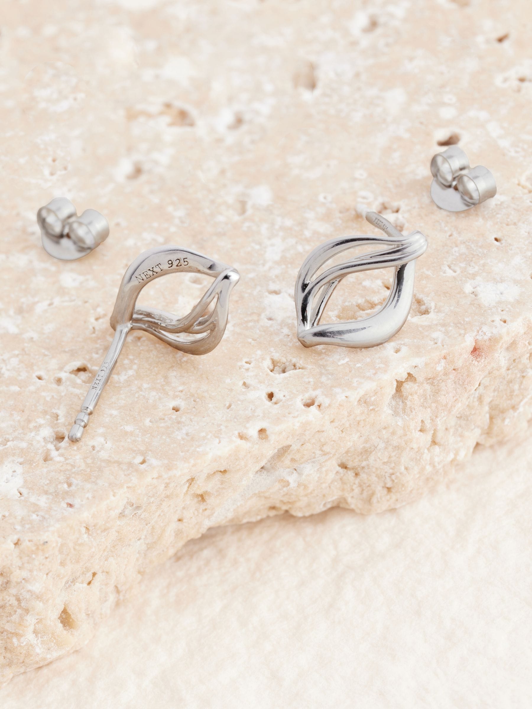 Sterling silver twist stud earrings (British brand)