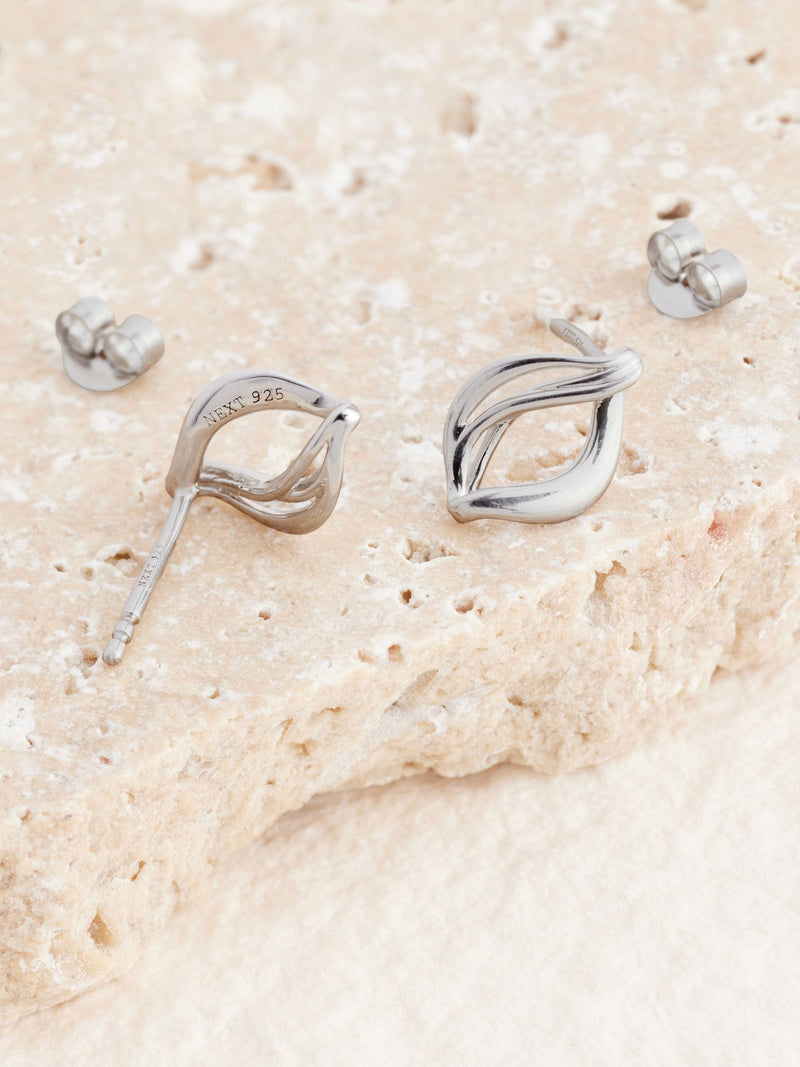 Sterling silver twist stud earrings (British brand)