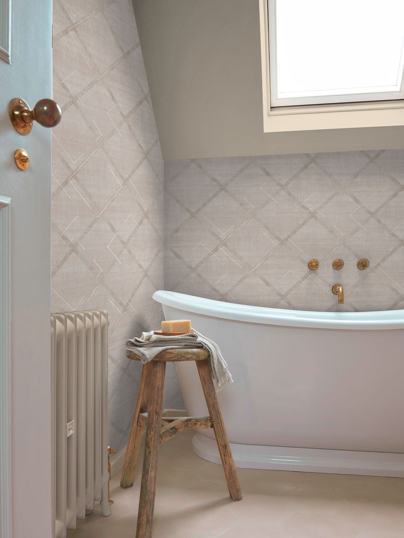 Graham & Brown Stone Lorenzo Geo A4 wallpaper sample, imported from the UK
