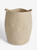 Natural rope laundry basket with handles and drawstring closure, British product