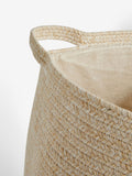 Natural rope laundry basket with handles and drawstring closure, British product