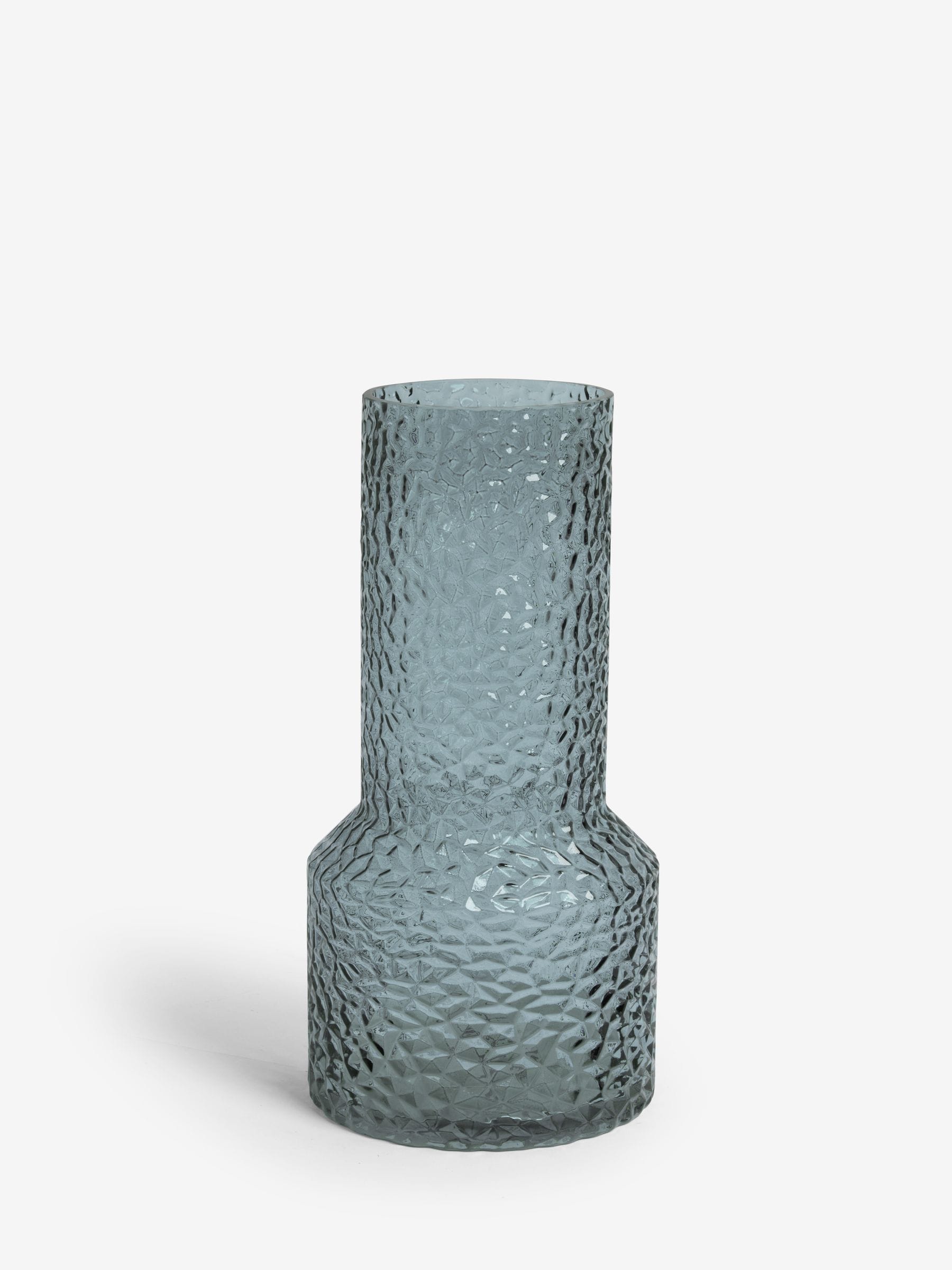 Blue Medium Medium Textured Glass Vase