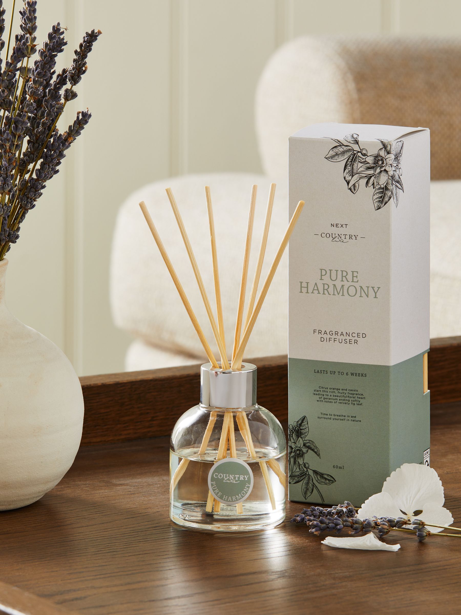 Country Luxe Orange and Geranium reed diffuser 60ml - British product